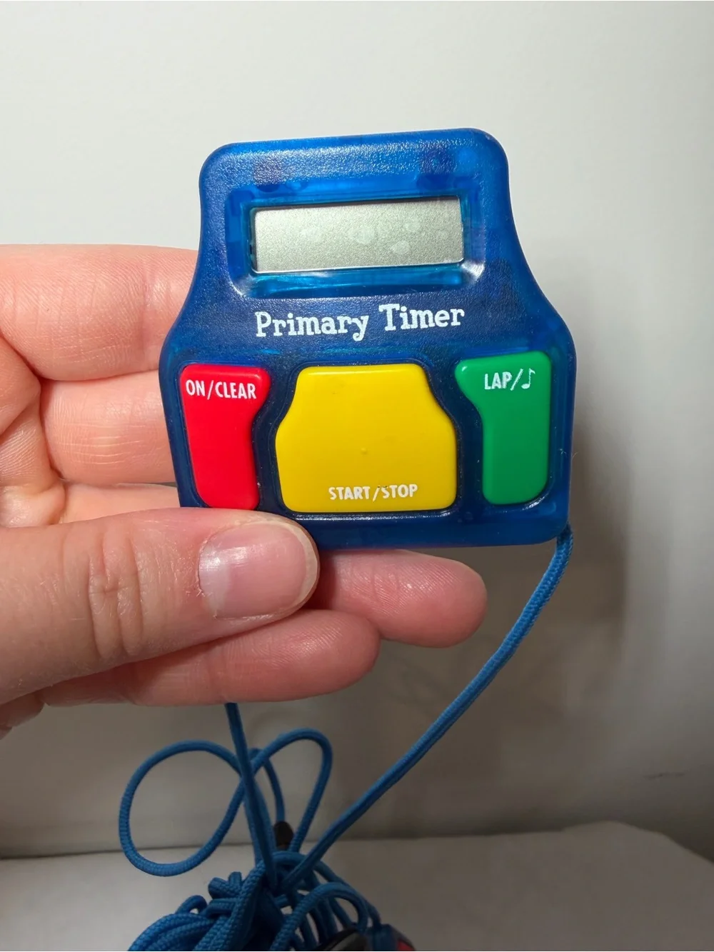 Primary Timer Blue Kids Digital Stopwatch with Yellow/Green/Red Buttons